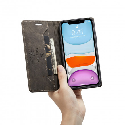 Funda Flip Cover iPhone 11 Efecto Cuero Tecnología RFID