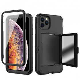 Funda híbrida para iPhone con tarjetero y espejo