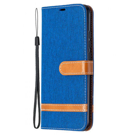 Funda de tela y colgante con efecto cuero para el Xiaomi Redmi 9C