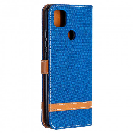 Funda de tela y colgante efecto cuero para el Xiaomi Redmi 9C