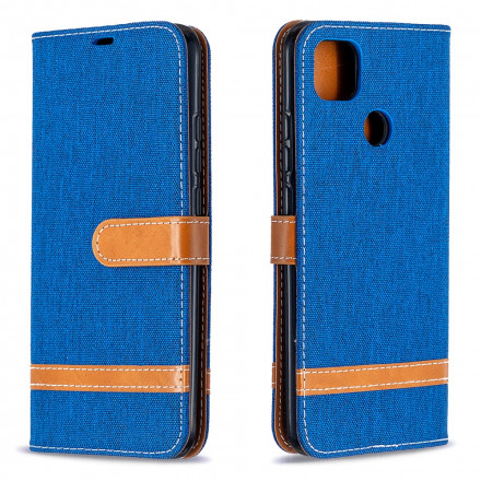 Funda de tela y colgante efecto cuero para el Xiaomi Redmi 9C