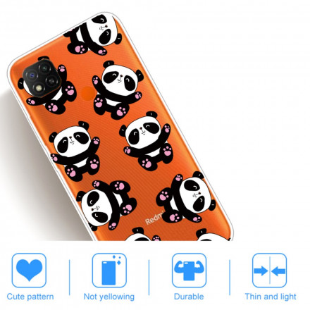 Xiaomi Redmi 9C Funda Top Pandas Fun