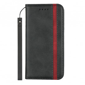 Funda abatible iPhone 11 Pro Efecto Cuero Dos Tonos con Colgante