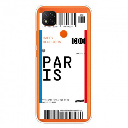 Funda Xiaomi Redmi 9C Boarding Pass to Paris