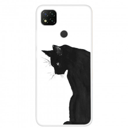 Xiaomi Redmi 9C Pensive Black Cat Funda