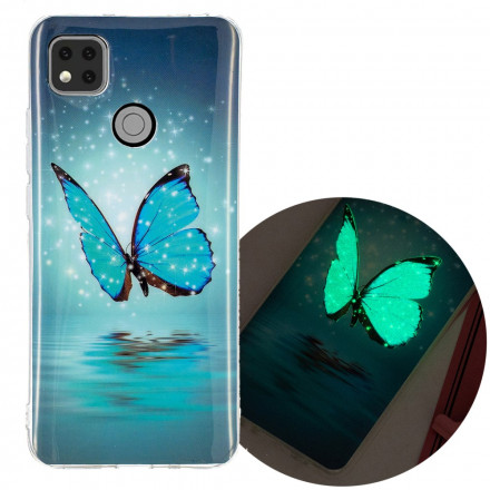 Funda Xiaomi Redmi 10 Butterfly Azul Fluorescente - Dealy