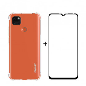 Xiaomi Redmi 9C Funda Combo Funda y Pantalla de Vidrio Templado ENKAY