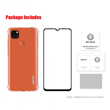 Xiaomi Redmi 9C Funda Combo Funda y Pantalla de Vidrio Templado ENKAY