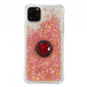 Funda de purpurina para el iPhone 11 Pro Max con anillo de soporte