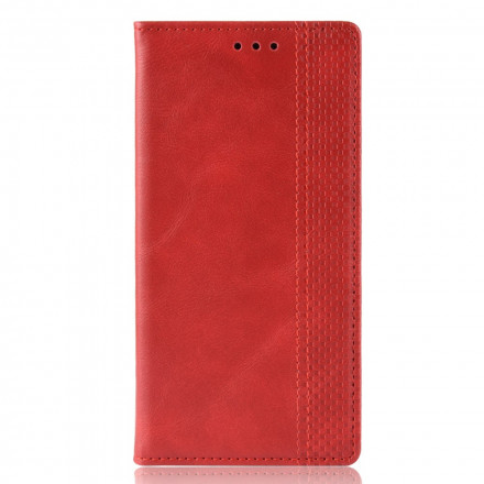 Funda abatible Xiaomi Mi Note 10 Lite Efecto Cuero Vintage Elegante