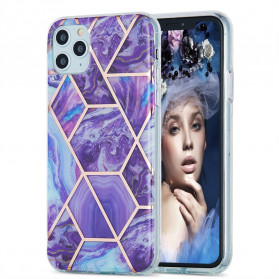 Funda de silicona iPhone 11 Pro Max Geometría de mármol