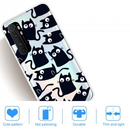 Funda Xiaomi Mi Note 10 Lite Gatos Negro