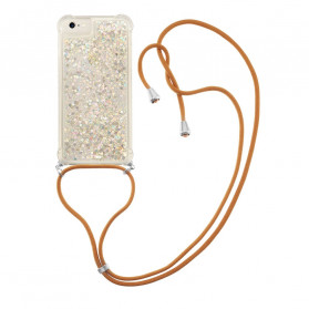 Funda para iPhone SE 2 / 8 / 7 con lentejuelas y cuerdas
