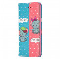 Flip Cover iPhone SE 2 / 8 / 7 Baby Elephants