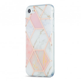 Funda iPhone SE 2 / 8 / 7 Silicona Mármol Geometría