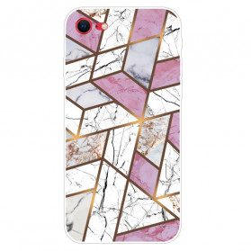 Funda de mármol geométrica para iPhone SE 2 / 8 / 7