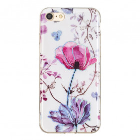 Funda iPhone SE 2 / 8 / 7 Flores Diseño Glitter