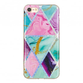 Funda para iPhone SE 2 / 8 / 7 con diseño de mármol y purpurina