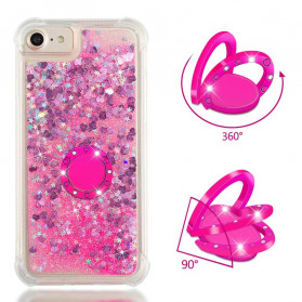 Funda de purpurina para iPhone SE 2 / 8 / 7 con anillo de soporte