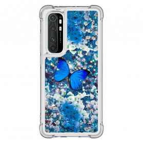 Xaiomi Mi Note 10 Lite Funda Mariposas Azul Brillo