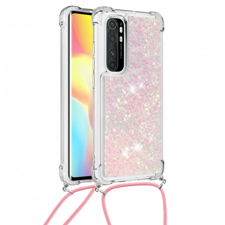 Xiaomi Mi Note 10 Lite Funda Glitter and Cord