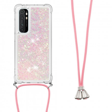 Xiaomi Mi Note 10 Lite Funda Glitter and Cord