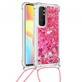 Xiaomi Mi Note 10 Lite Funda Glitter and Cord