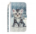 Funda iPhone XR Kitten Light Spots con colgante