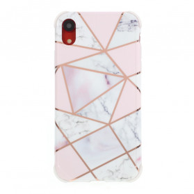 Funda de mármol para el iPhone XR con diseño geométrico