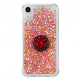 Funda de purpurina para el iPhone XR con soporte para el anillo
