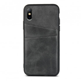 Funda de doble tarjeta monocromática para el iPhone X / XS