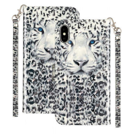 Funda iPhone X / XS Tiger Light Spots con colgante