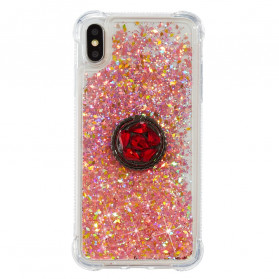 Funda de purpurina para el iPhone X / XS con soporte para el anillo