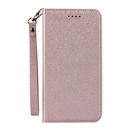 Funda abatible estilo iPhone XS Max de cuero suave con colgante