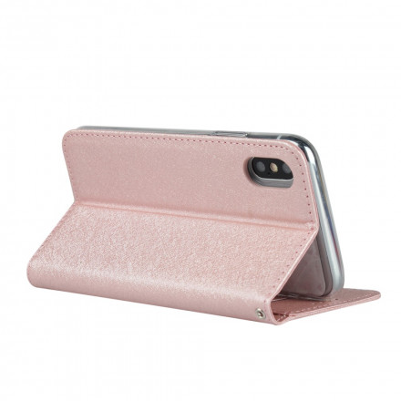 Funda abatible estilo iPhone XS Max de cuero suave con colgante