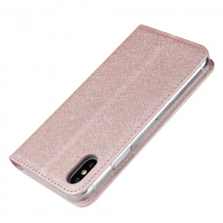 Funda abatible estilo iPhone XS Max de cuero suave con colgante