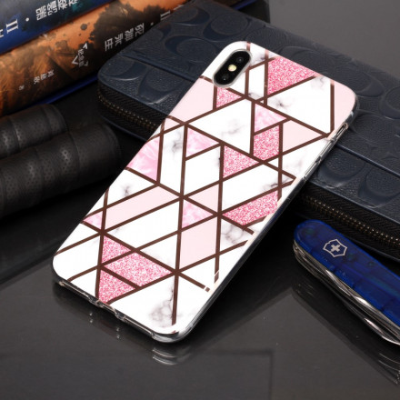Funda con diseño geométrico de mármol para el iPhone XS Max