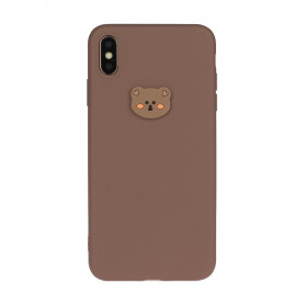 Funda de silicona para iPhone XS Max Logotipo de animal divertido