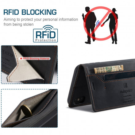 Funda Flip Cover iPhone XS Max Efecto Cuero Tecnología RFID