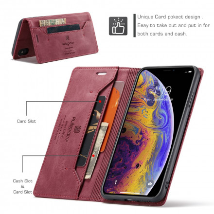 Funda Flip Cover iPhone XS Max Efecto Cuero Tecnología RFID