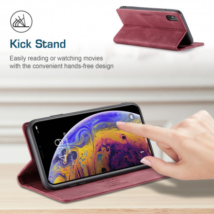 Funda Flip Cover iPhone XS Max Efecto Cuero Tecnología RFID