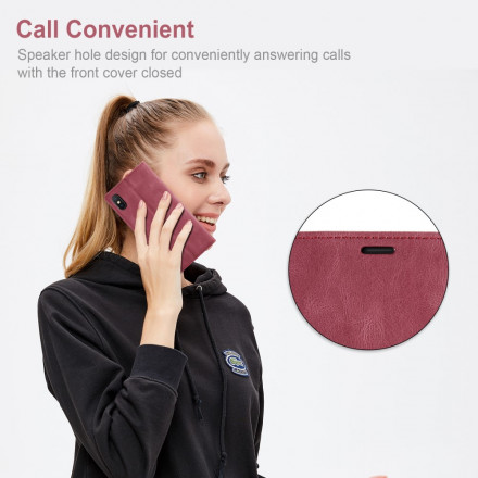 Funda Flip Cover iPhone XS Max Efecto Cuero Tecnología RFID