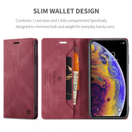 Funda Flip Cover iPhone XS Max Efecto Cuero Tecnología RFID