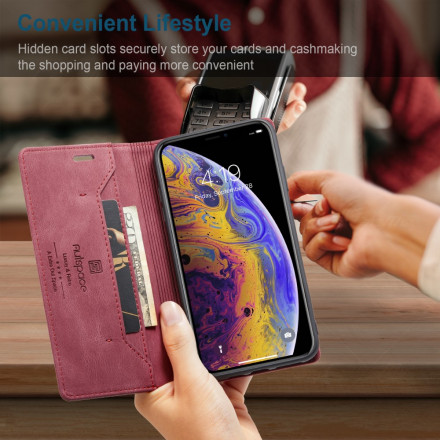 Funda Flip Cover iPhone XS Max Efecto Cuero Tecnología RFID