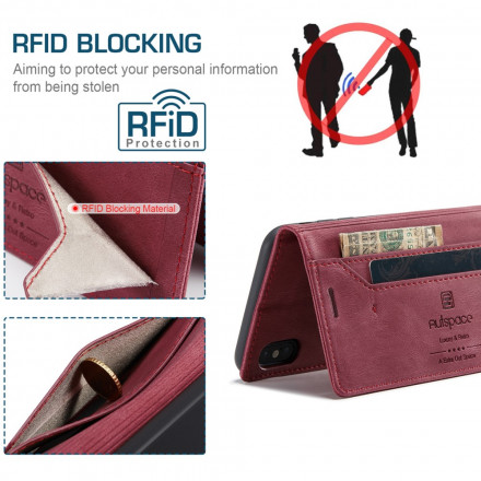 Funda Flip Cover iPhone XS Max Efecto Cuero Tecnología RFID