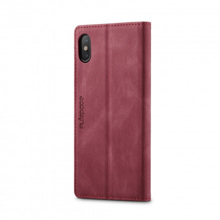 Funda Flip Cover iPhone XS Max Efecto Cuero Tecnología RFID