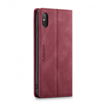 Funda Flip Cover iPhone XS Max Efecto Cuero Tecnología RFID