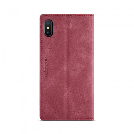 Funda Flip Cover iPhone XS Max Efecto Cuero Tecnología RFID