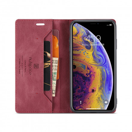 Funda Flip Cover iPhone XS Max Efecto Cuero Tecnología RFID