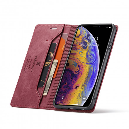 Funda Flip Cover iPhone XS Max Efecto Cuero Tecnología RFID